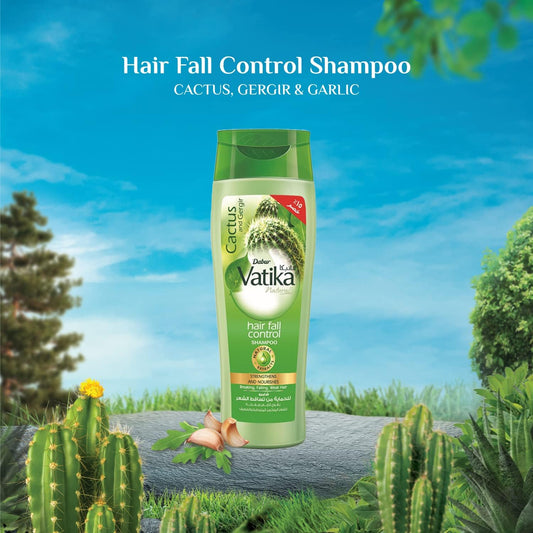 شامبو فاتيكا ناتشورالز للتحكم في تساقط الشعر (180 مل) + خصم 15% | مستخلصات طبيعية من الصبار والغرغر | يقوي ويغذي الشعر | للشعر الجاف والتالف