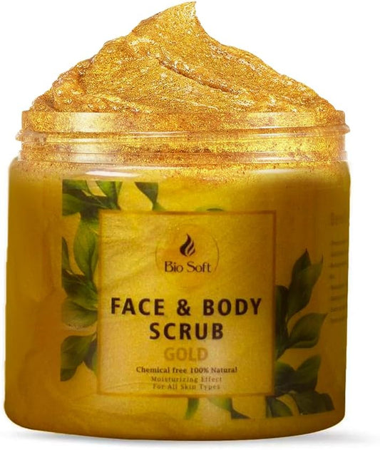 مقشر بيو سوفت للوجه والجسم بالذهب 500 جرام