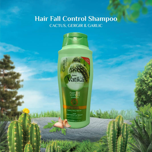 Vatika Naturals Hair Fall Control Shampoo 600 ml | Natural Extracts Of Cactus & Ghergir | For Falling & Weak Hair