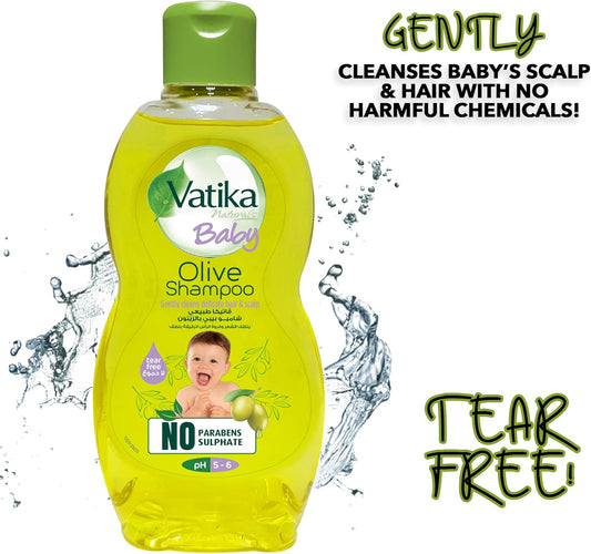 شامبو فاتيكا ناتشورالز للأطفال (٢٠٠ مل) | مُعزز بخلاصة الزيتون | تنظيف لطيف لا يُسبب الدموع للأطفال | مُختبر ومُثبت من قِبل أطباء الجلدية | خالٍ من المواد الكيميائية القاسية