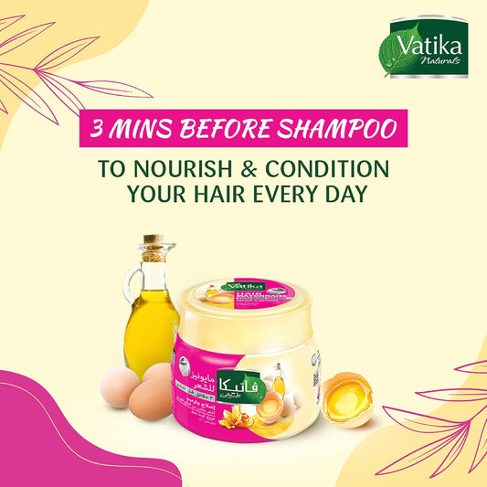 Vatika Naturals Repair and Restore Hair Mayonnaise (500mL) | Natural Extracts of Castor, Honey, and Marrow | Nourishes Damaged and Chemically Treated Hair