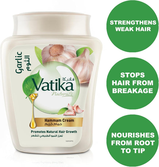 كريم حمام الثوم من فاتيكا ناتشورالز (450 غرام) | يعزز نمو الشعر الطبيعي | يمنع جفاف وحكة فروة الرأس | عناية شاملة بفروة الرأس والشعر