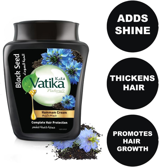 حمام كريم فاتيكا ناتشورالز بالحبة السوداء (٤٥٠ غرام) | يعزز نمو الشعر | لحماية كاملة للشعر