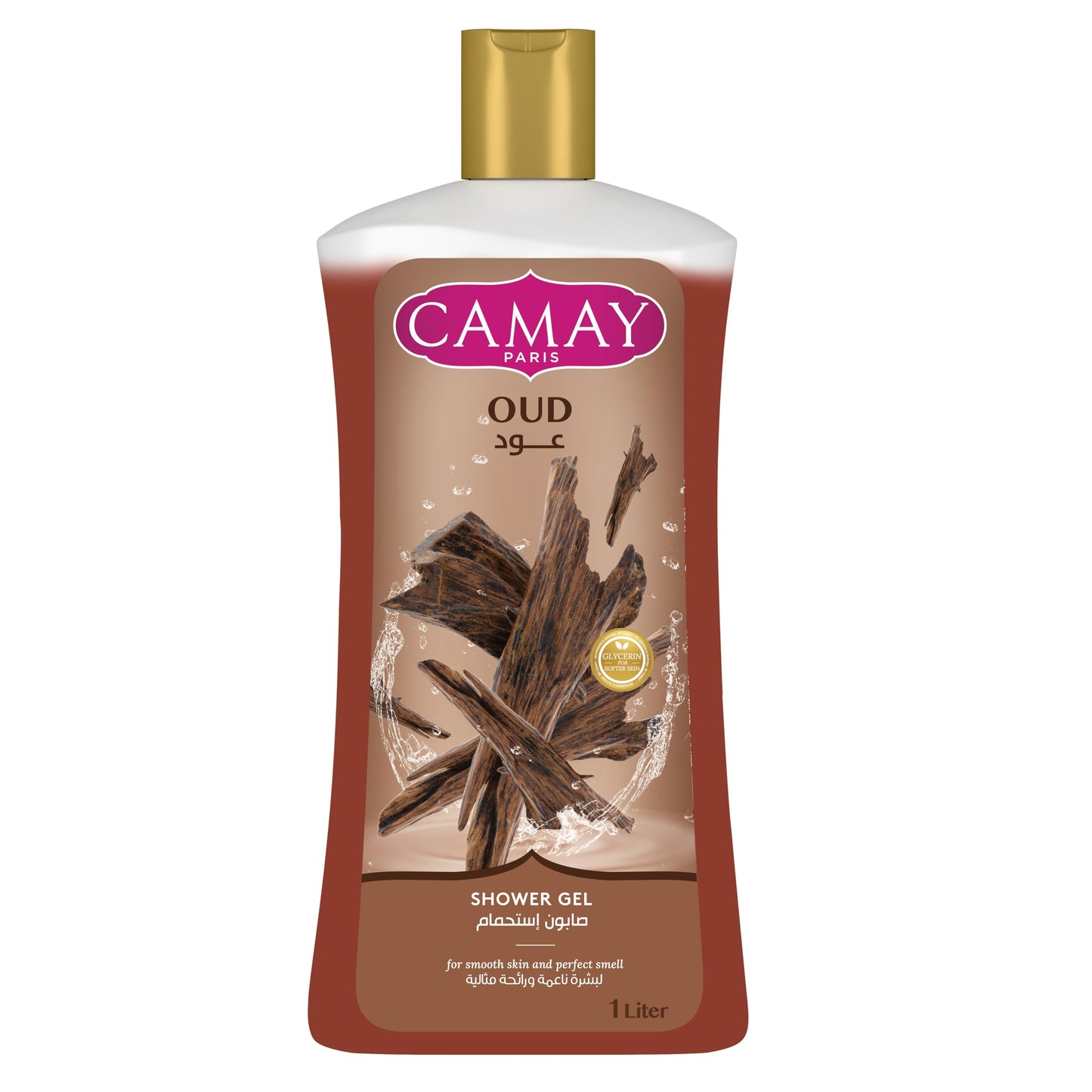 CAMAY Shower Gel Oud with Glycerine for softer & fragranced skin, 1L