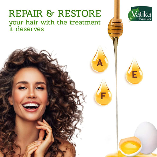 Vatika Naturals Damaged Hair Repair (200mL) | Natural Extract of Garlic, Marrow and Castor | Helps Damaged and Dull Hair | Non-Sticky and Non-Greasy Formula