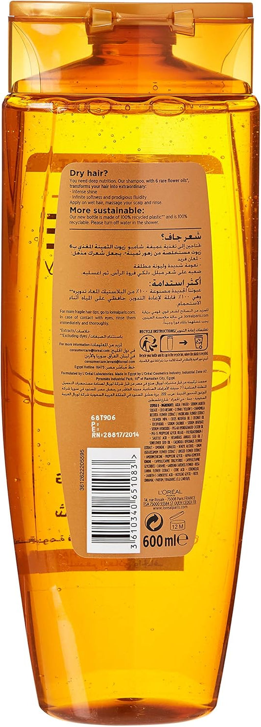 لوريال باريس شامبو إلفيف المغذي بالزيت الاستثنائي للشعر، 600 مل