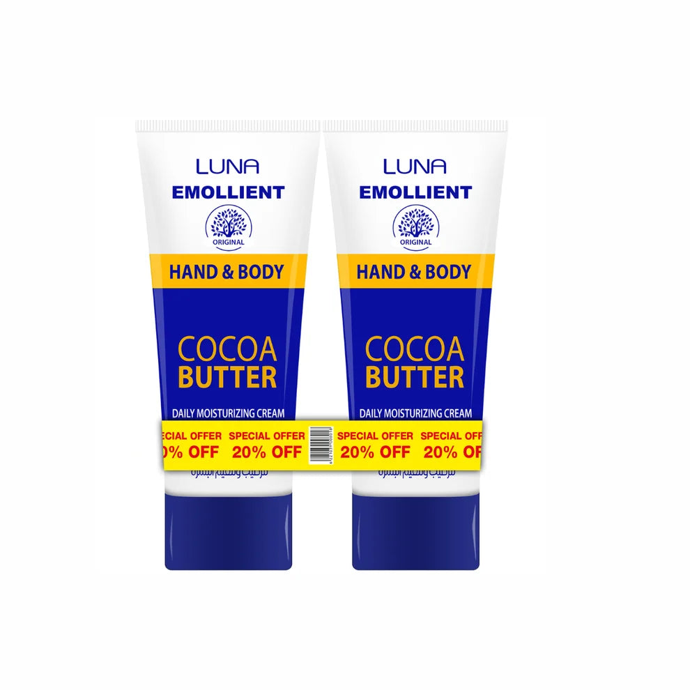 Luna Emollient Cocoa Butter Hand & Body Cream (75g, Pack of 2)