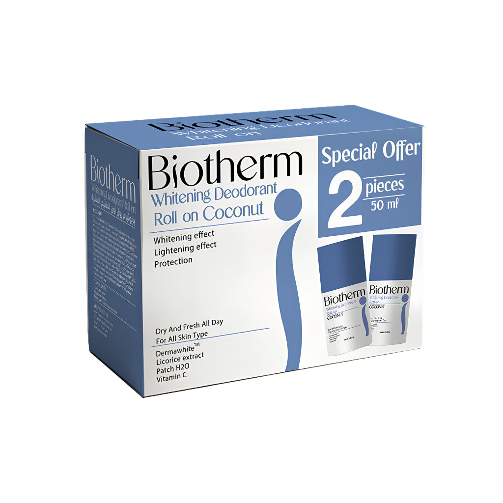 Biotherm Roll-On Deodorant and Whitener with a Coconut Scent