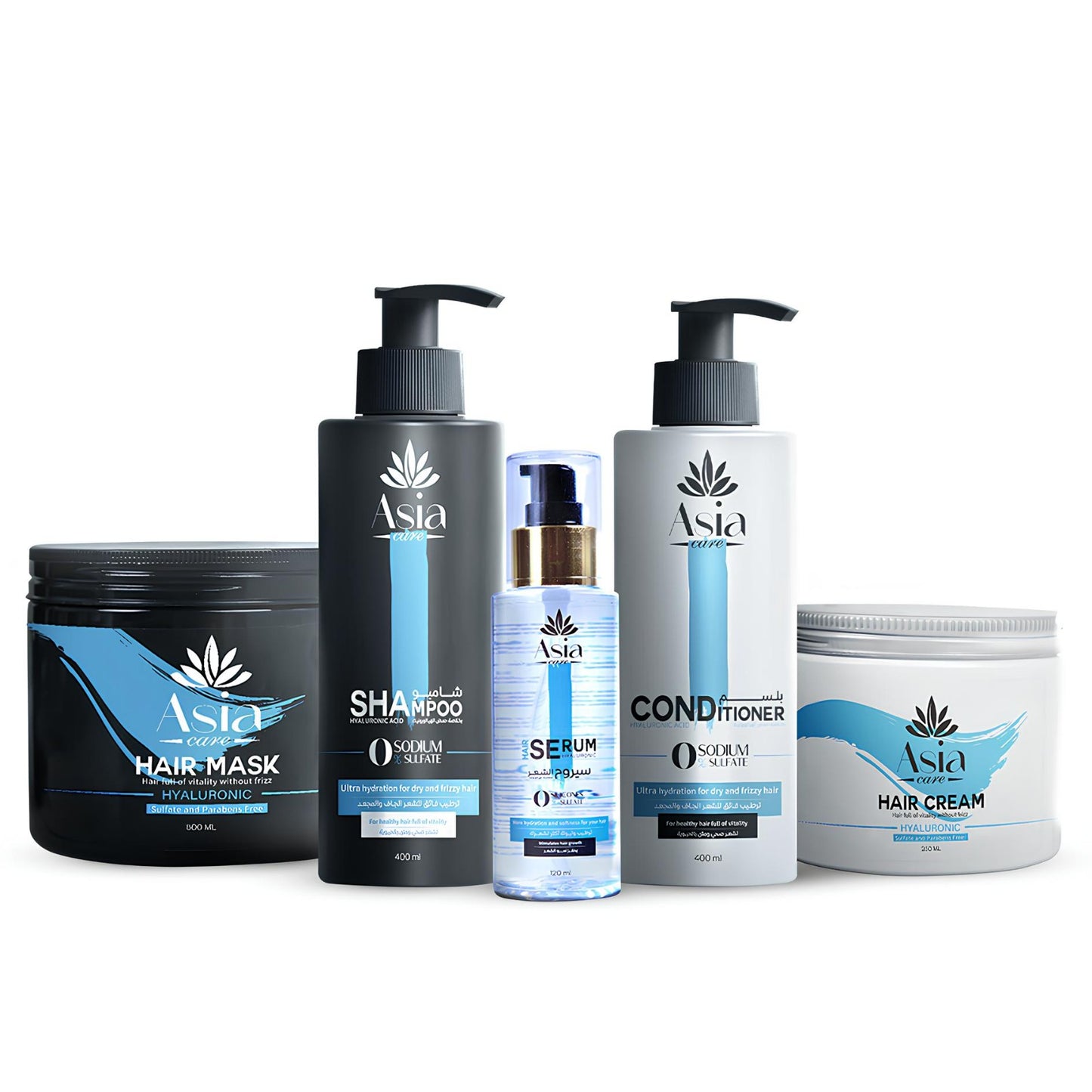 Asia Care Hyaluronic Set for Hair Care and Repairing Damage After Protein and Dye