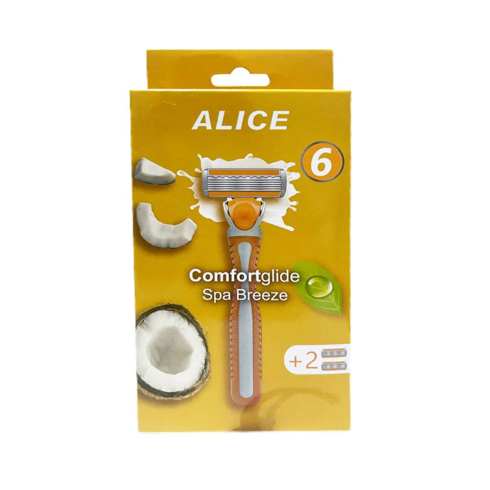 Alice Comfort Women's Razor with Unique Hex Blades ALICE ComfortGlide SPA Breeze Instant Smoothness Without Irritation