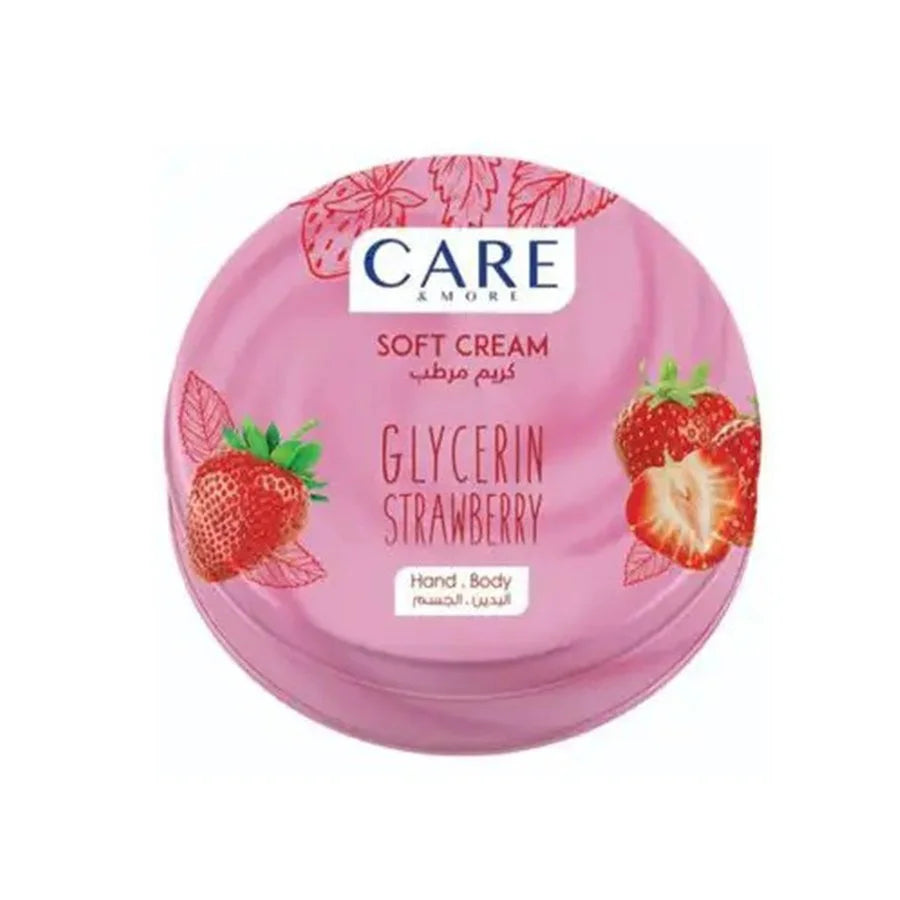 Care & More Moisturizing Hand Cream with Glycerin and Strawberry - 250ml