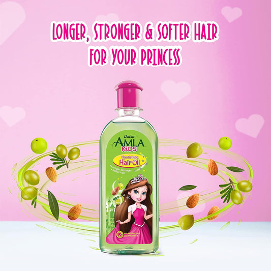 زيت شعر دابر أملا للأطفال (90 مل) | مستخلص طبيعي من الأملا واللوز والزيتون | يجعل الشعر ناعمًا وطويلًا وقويًا