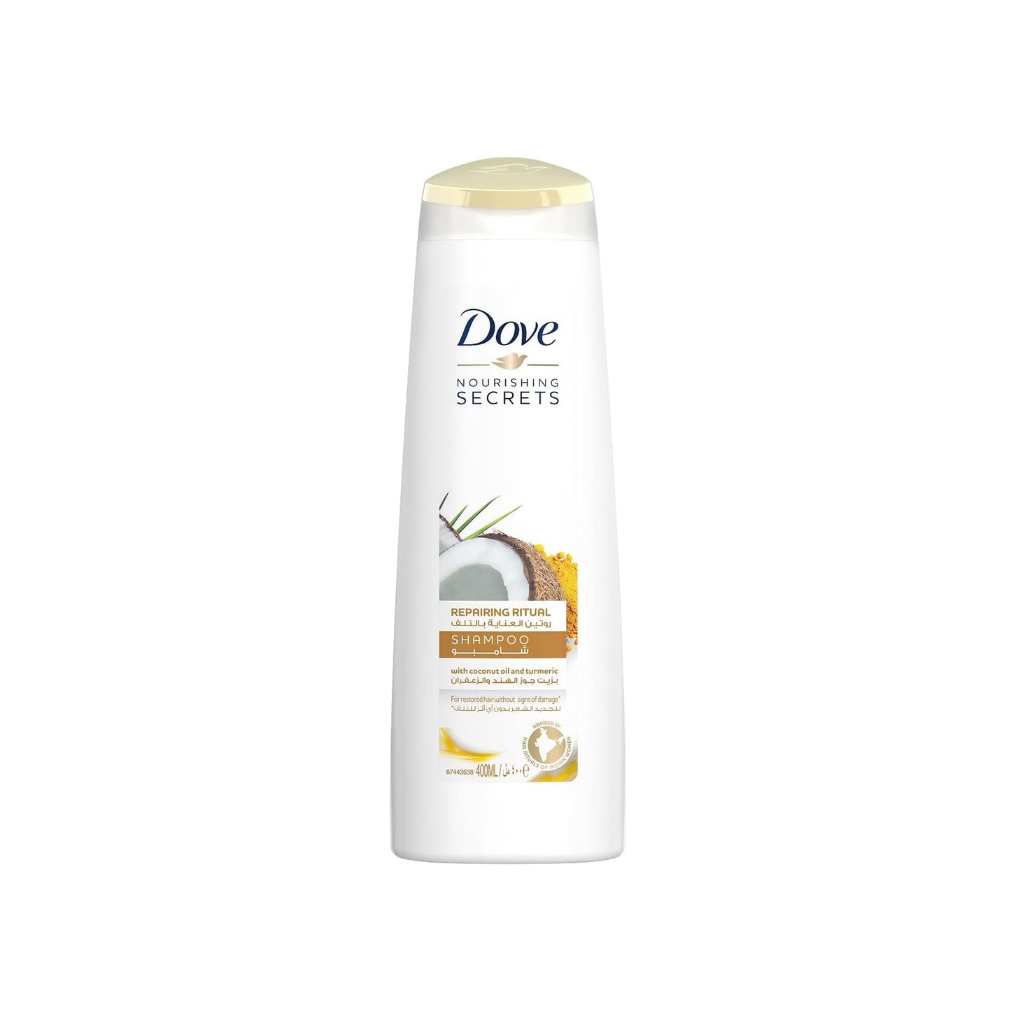 Dove Natural Hair Shampoo Restoring Ritual Coconut Oil and Turmeric, 400ML