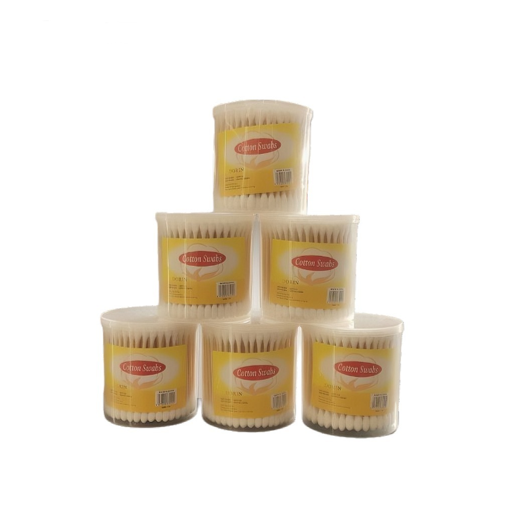 Wooden Cotton Buds, 100 Round Sticks (6) pcs