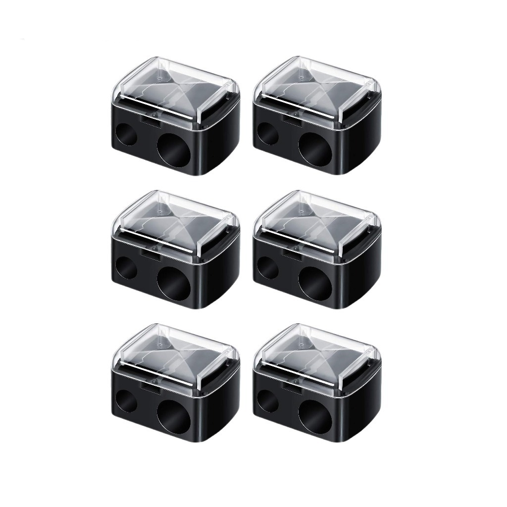 General Plastic Cosmetic Pencil Sharpener with Two Holes - Manual Geometric Sharpener for Eyebrow and Makeup Pencils
