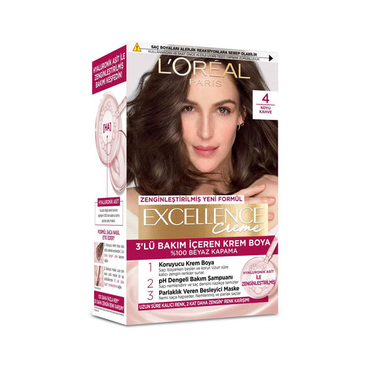 لوريال باريس إكسلنس كريم صبغة الشعر - 4.0 بني
