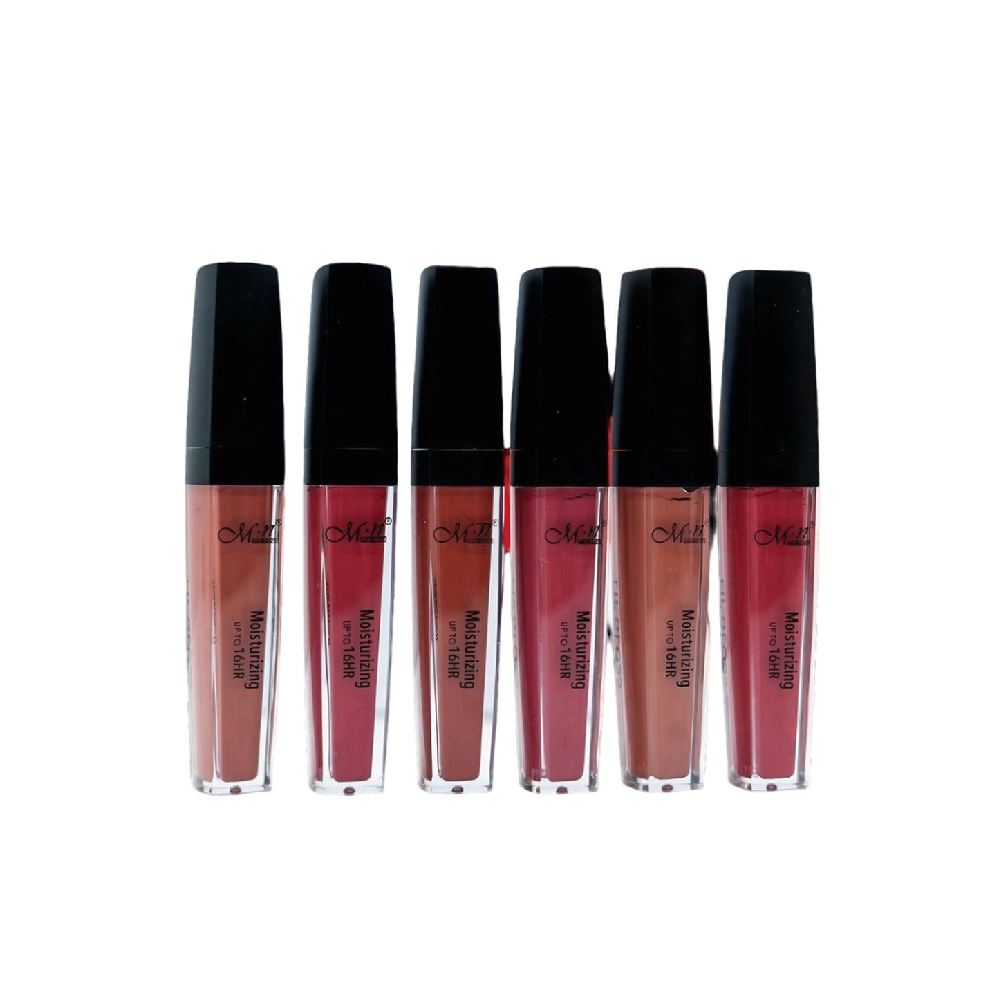 M.N Moisturizing Lip Gloss, Up to 16 Hours, 6 Pieces, Multicolour, Group 2
