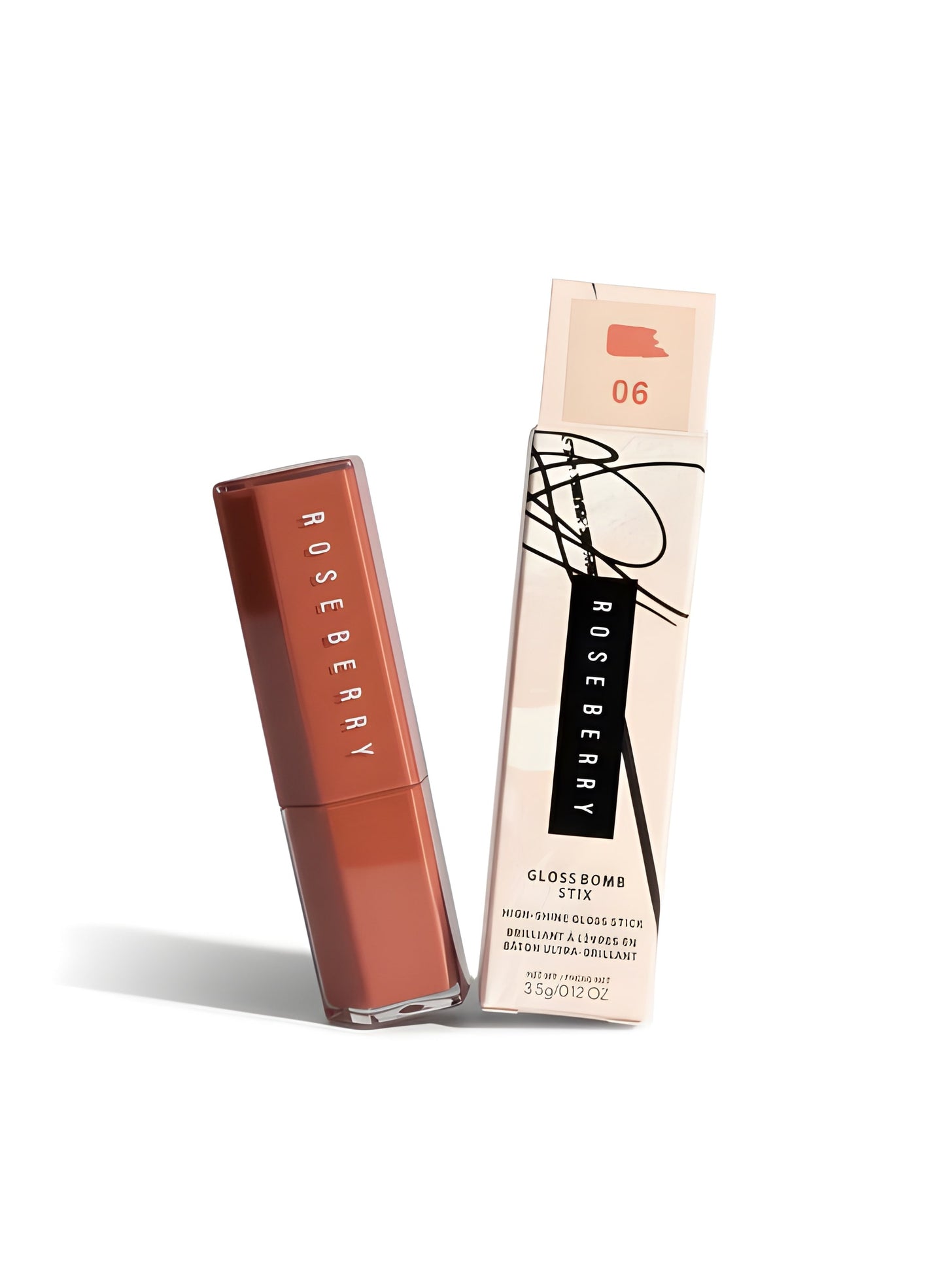 Rose Berry Glossy Lipstick - Ultra shine, deep hydration, long-lasting for a fuller lip look