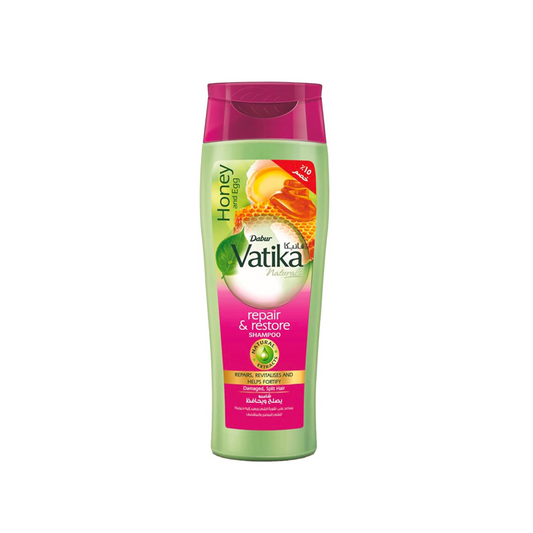 Vatika Naturals Repair & Restore Shampoo 180 ml | Honey & Egg with Natural Extracts | Repairs & Revitalizes Damaged and Split Hair Package May Vary
