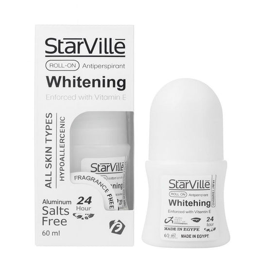 Starville White Roll-On Deodorant for Skin Lightening, Unscented, Safe and Suitable for Sensitive Skin