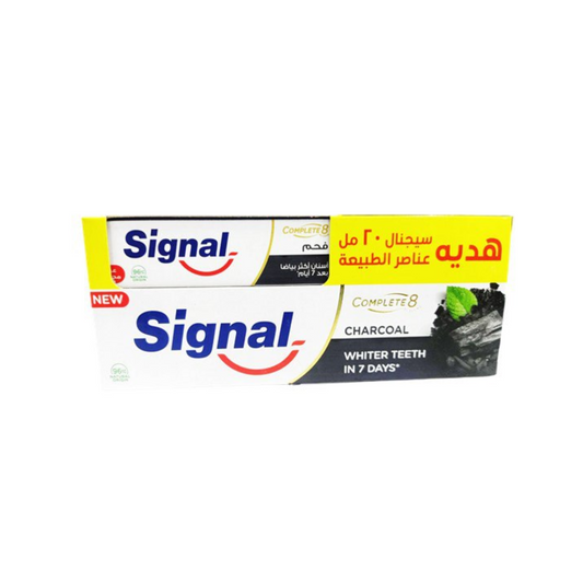 سيجنال ١٠٠ مل كومبليت ٨ بالفحم وإزالة السموم + سيجنال ٢٠ مل ١+١ خصم
