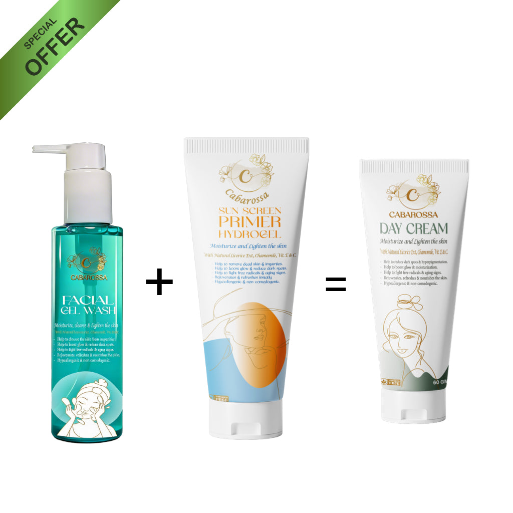 Caparosa Facial Gel Wash 150 ml+cabarossa sunscreen spf+50-60gm