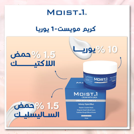 Moist-1 cream With Urea Repairs Cracked Heels 100gm