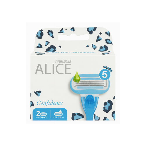 Alice Premium Replacement Razor Blades, 5 Blades, Blue - 2 Pack