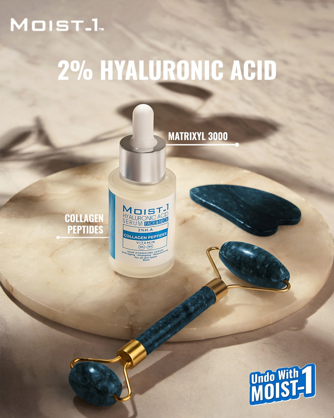 MOIST-1 HYALURONIC ACID SERUM FACE & NECK 30ml