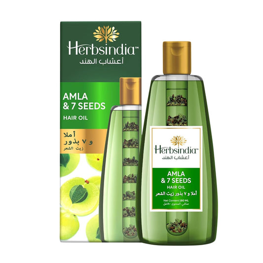 Herbsindia زيت شعر بالأملج و7 بذور - 280 مل