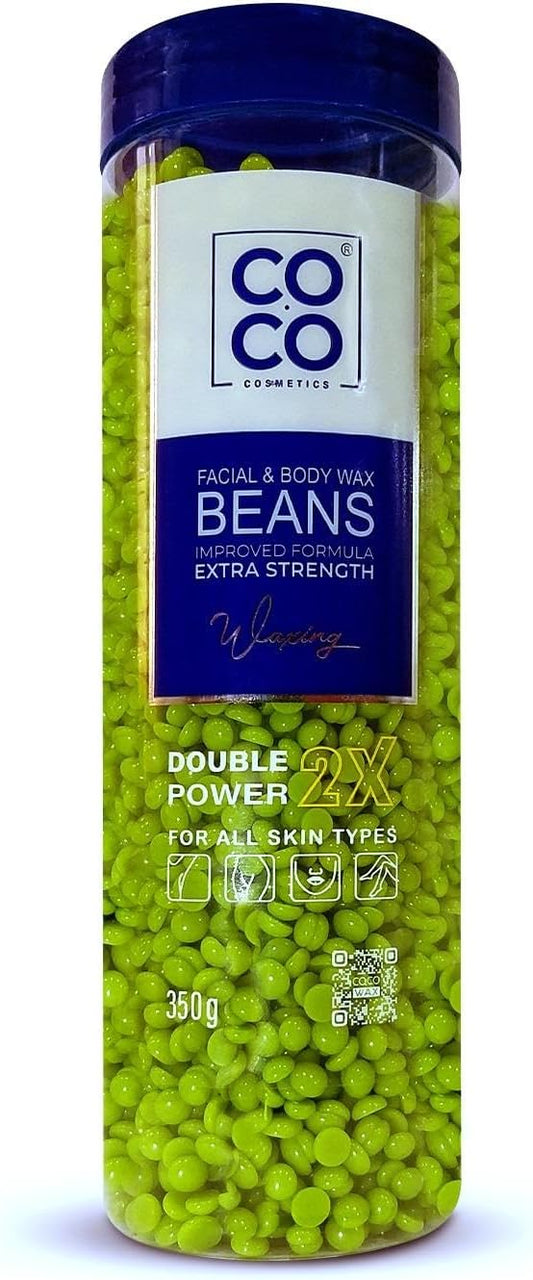 Facial & Body Wax Beans Extra Strength Double Power 2 X - Green - 350g