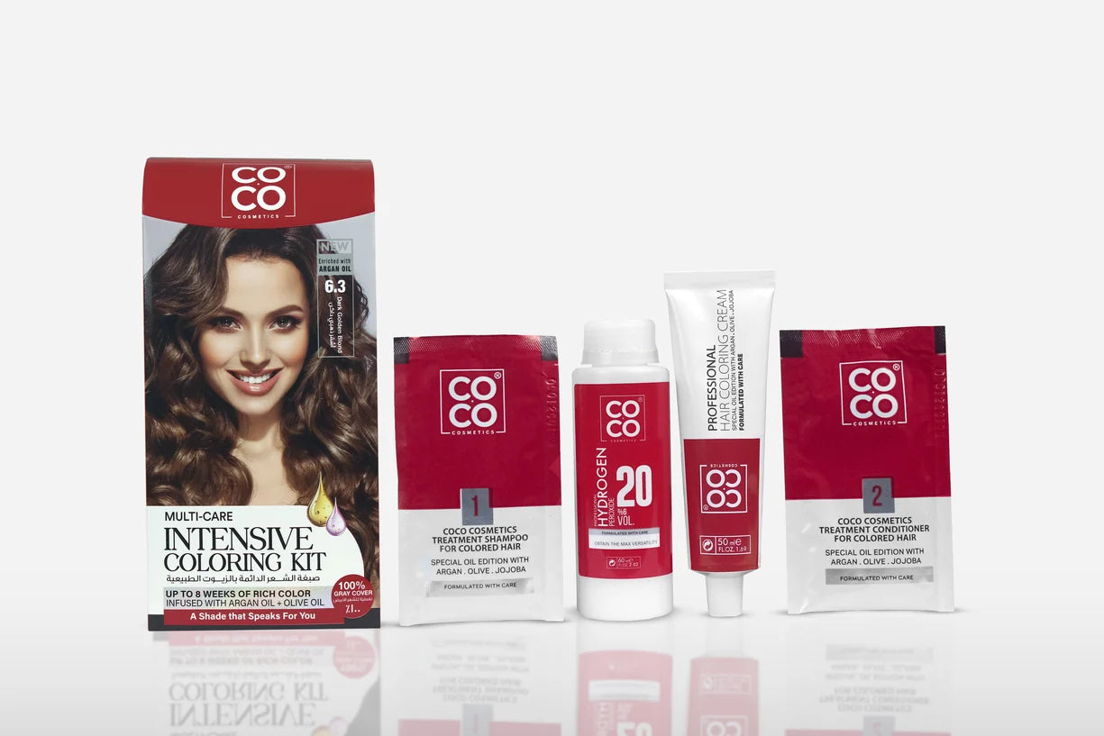 Coco Colouring Kit hair dye, dark golden blonde shade number 6.3