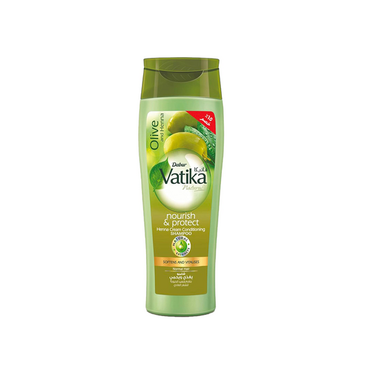 Vatika Naturals Nourish & Protect Shampoo 360 ml | Olive & Henna Conditioning Cream | Softens & Vitalizes | For Normal Hair