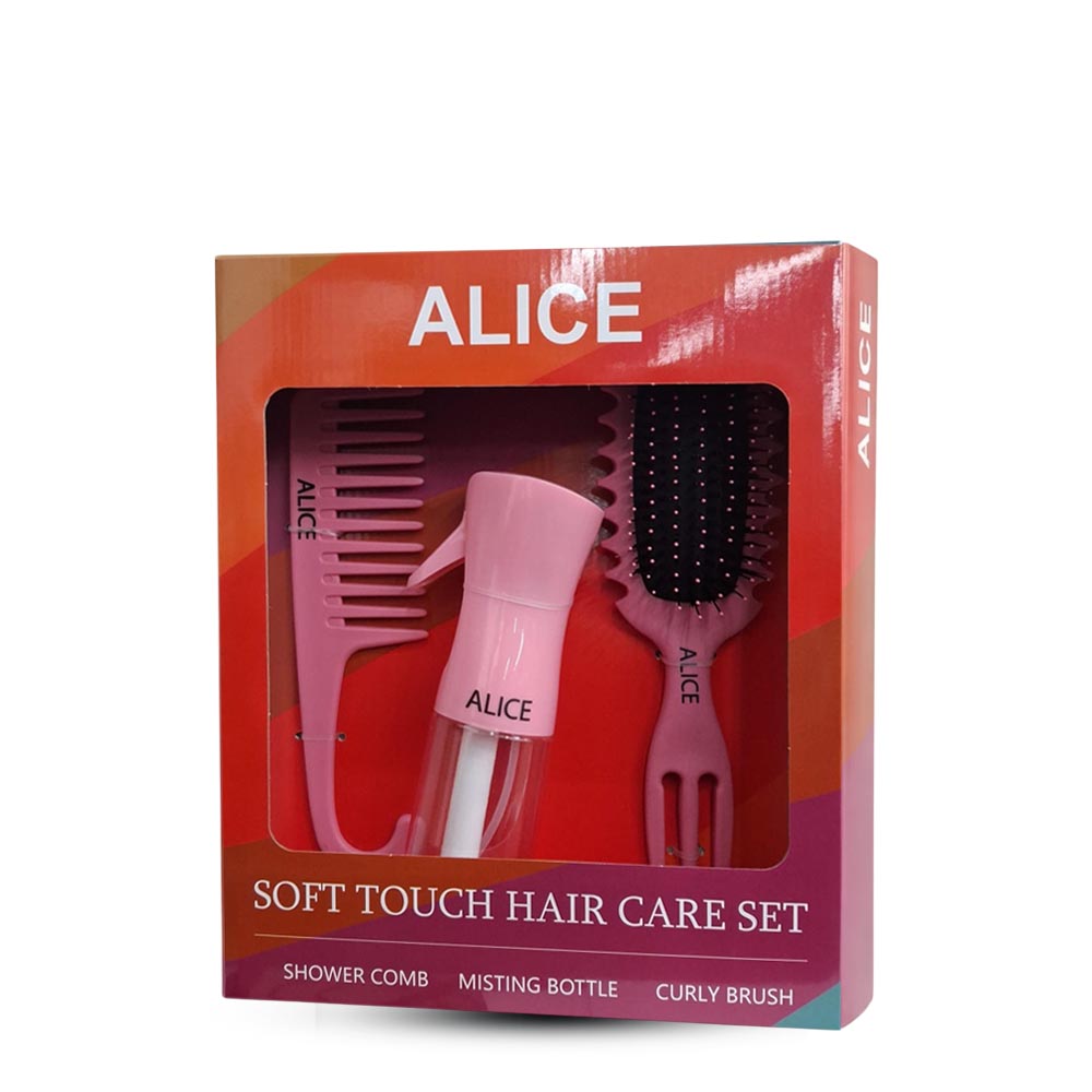 ALICE SOFT TOUCH HAIR CARE SET Brush + Comb + Spray