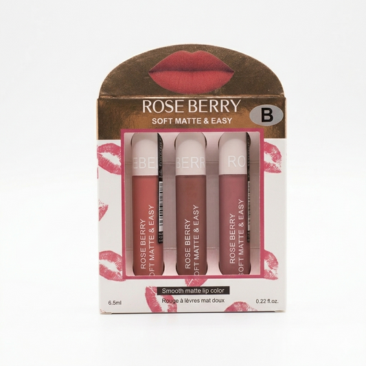 Rose Berry Lip Gloss Matte 3 sheds