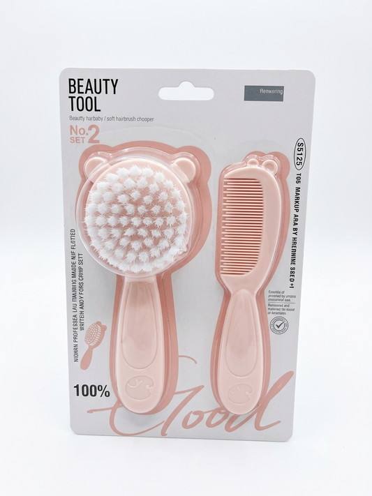 2Pcs/Set Kids Baby Hair Brush and Comb Set for Newborns & Toddlers Soft Bristles
