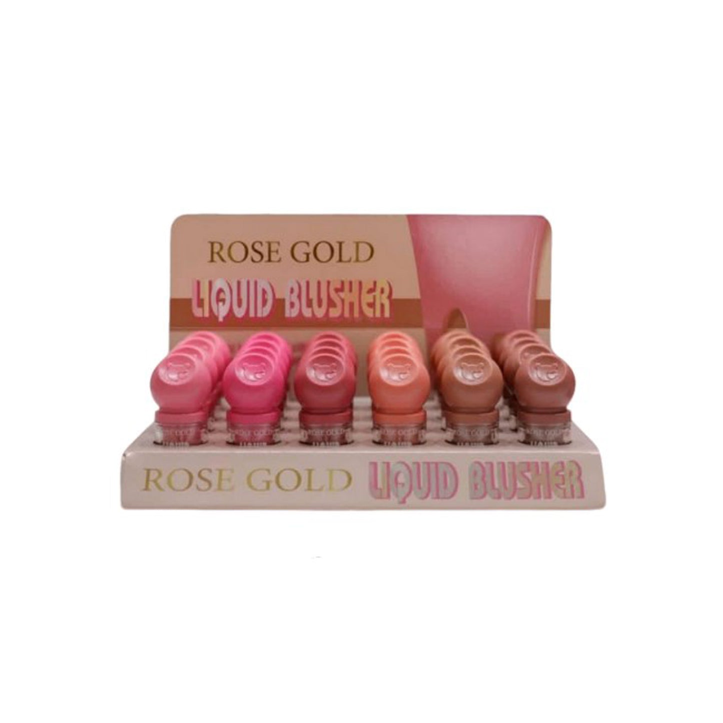 أحمر الخدود السائل باللون الذهبي الوردي 