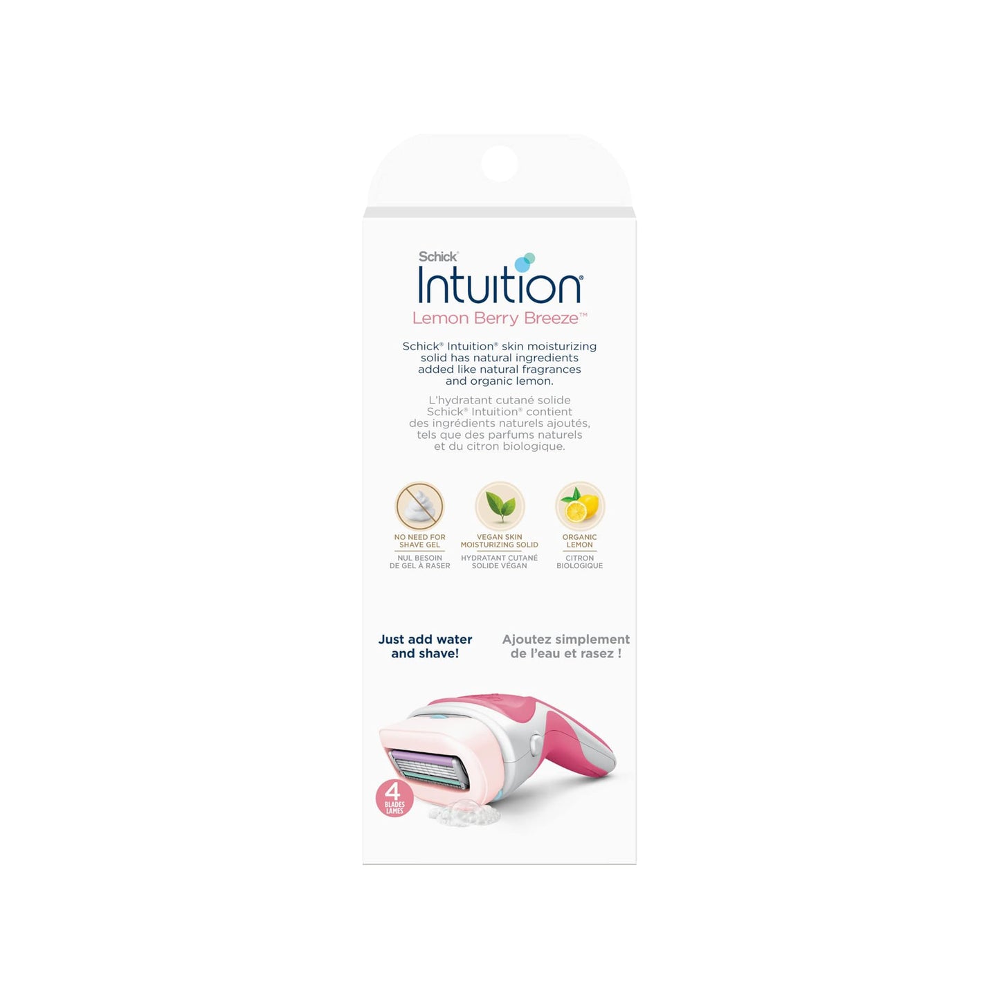 ماكينة حلاقة شيك إنتويشن بنكهة التوت الحمضي المنعش للنساء مع عبوتين إضافيتين 