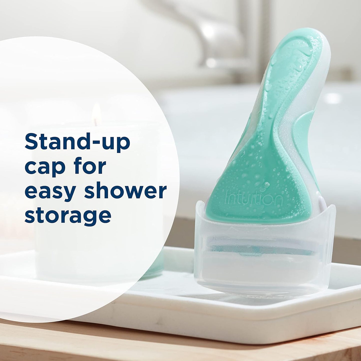 ماكينة حلاقة شيك إنتويشن للعناية الحساسة للنساء مع عبوتين إضافيتين لشفرات الحلاقة المرطبة بخلاصة الصبار الطبيعي 