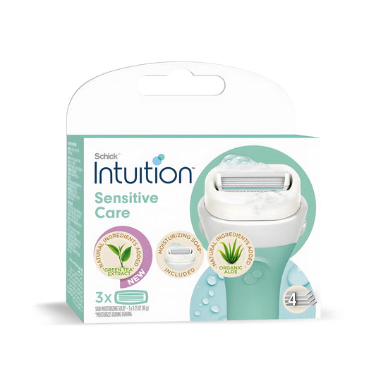 شفرات إزالة الشعر الحساسة من شيك إنتويشن للنساء، 3 قطع *4جديدة 