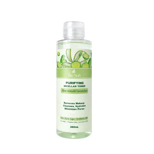Bio soft Purifying Micellar Toner with Aloe vera & Cucumber - 380ml