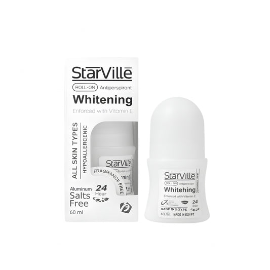 Starville White Roll-On Deodorant for Skin Lightening, Unscented, Safe and Suitable for Sensitive Skin