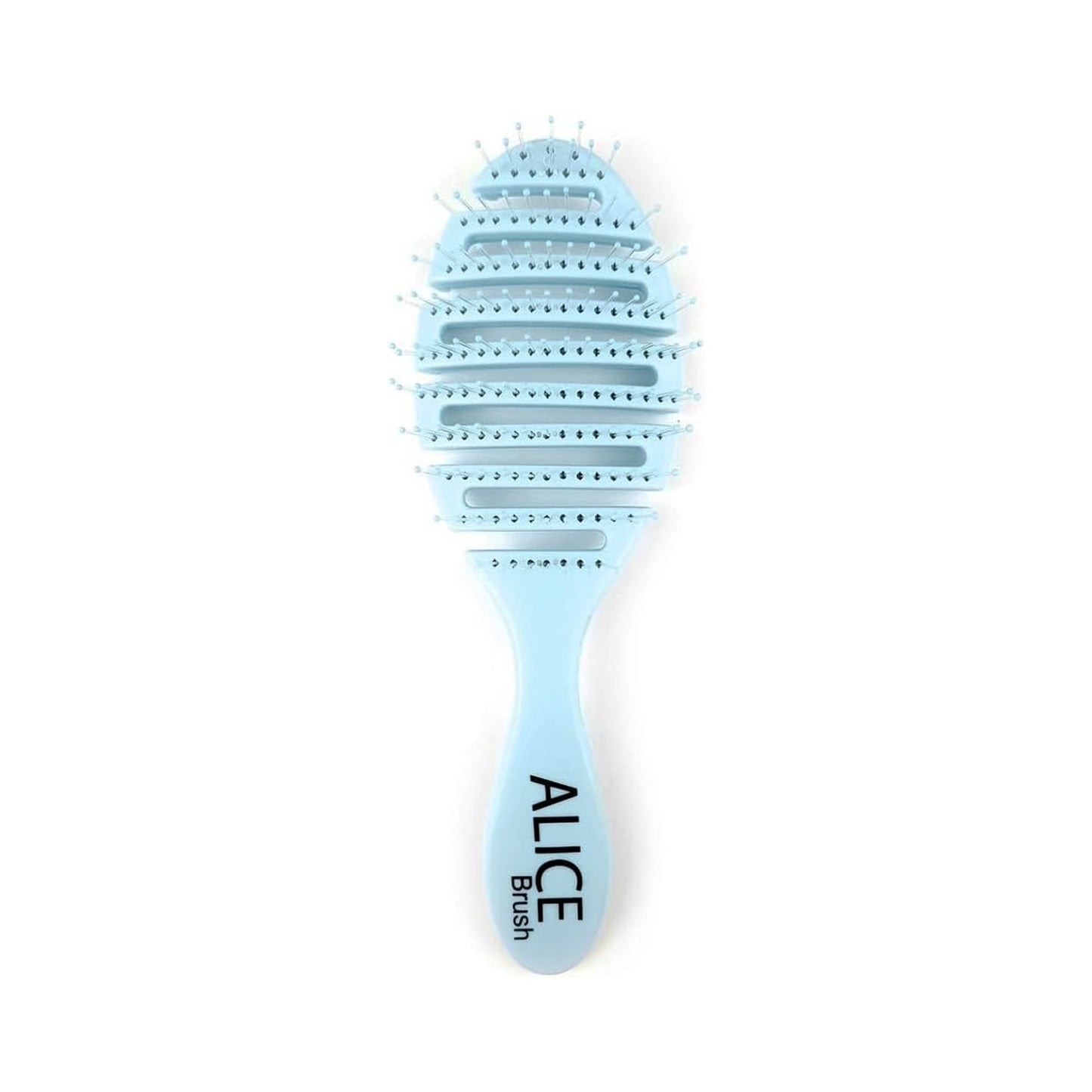 Alice Original Detangler Brush Collection – Curved Ergonomic Design with Soft Flexible Bristles – Pastel & Gradient Colors – For Wet & Dry Hair (light Blue)