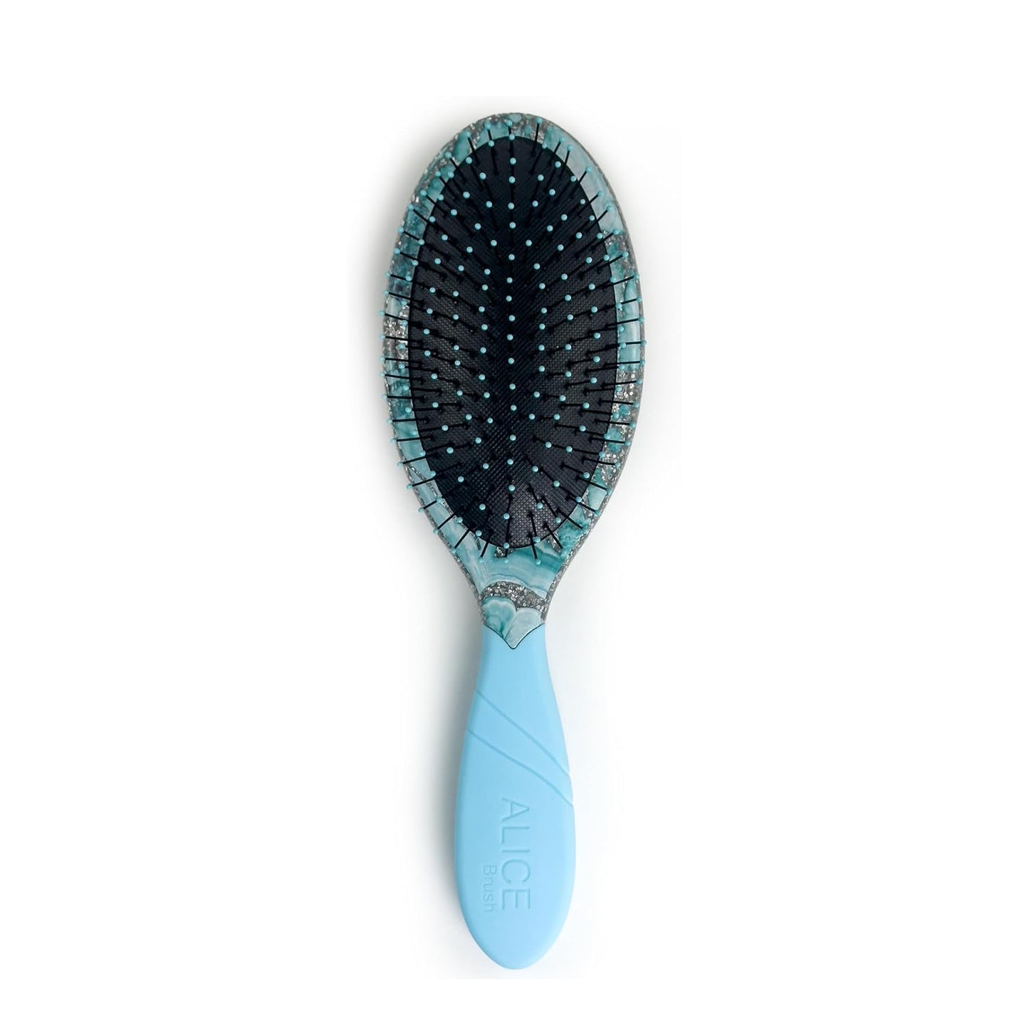 Alice Detangler Hair Brush Collection – Galaxy, Tropical & Gradient Designs – Soft Bristles, No-Pull Grip – For Wet & Dry Hair (light Blue)
