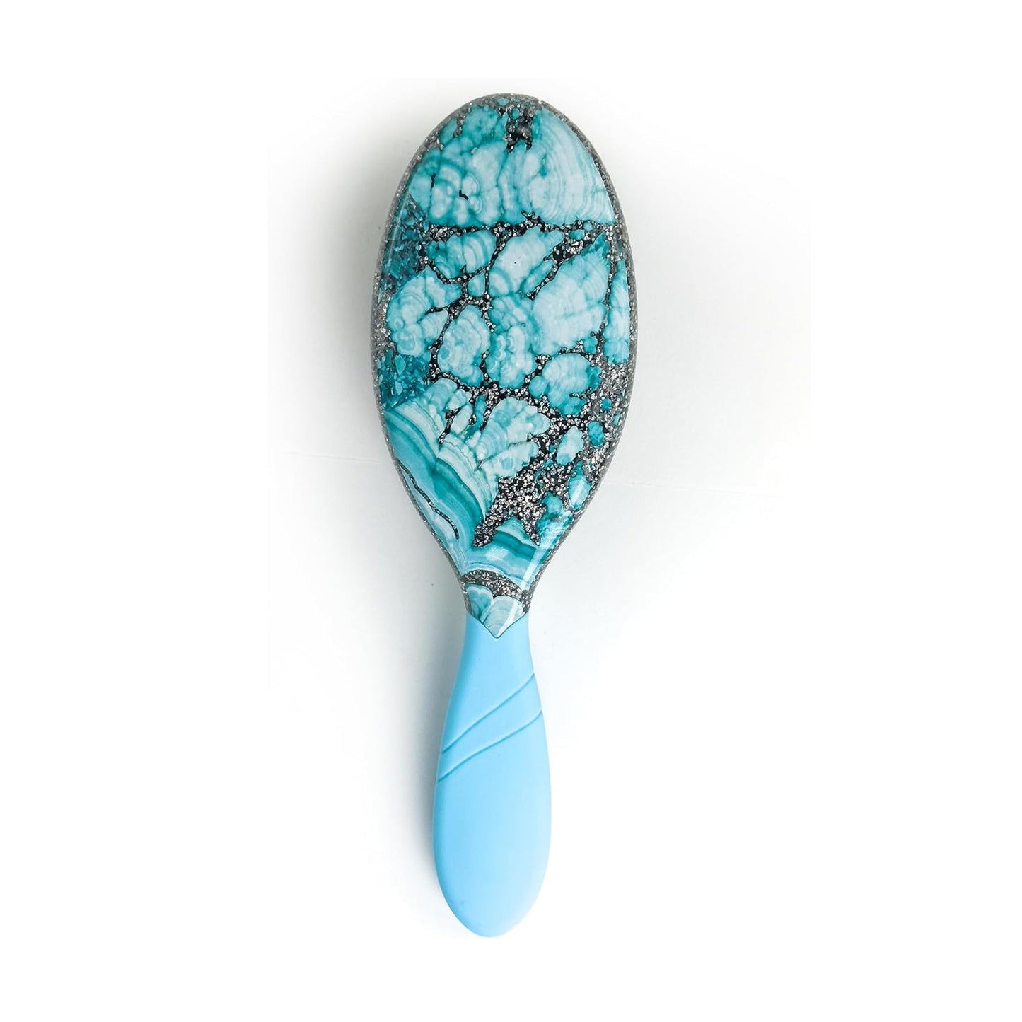 Alice Detangler Hair Brush Collection – Galaxy, Tropical & Gradient Designs – Soft Bristles, No-Pull Grip – For Wet & Dry Hair (light Blue)