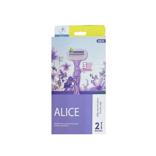 Alice Razor for Women – Set of 2 Body Shavers – Triple Stainless Blades, Flexible Head – Light Pink – For Sensitive Skin