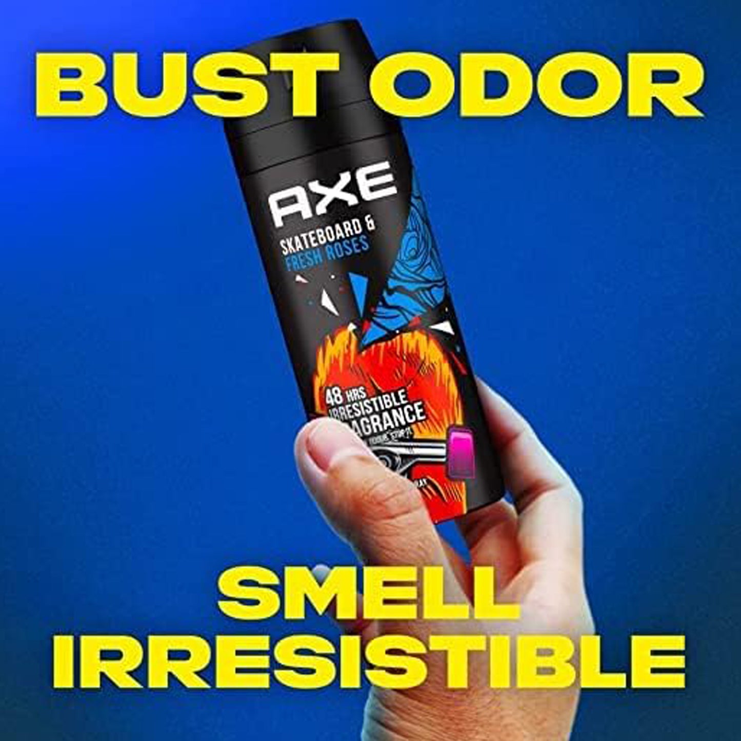 بخاخ الجسم من آكس للرجال برائحة ألواح التزلج والورود المنعشة - 150 مل 