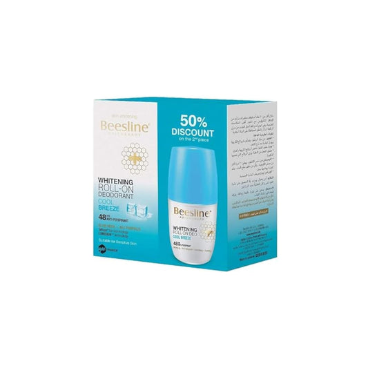 Beesline Roll On Skin Whitening Deodorant Cool Breeze 48h Protection, 2 X 50 ml - Pack Of 1