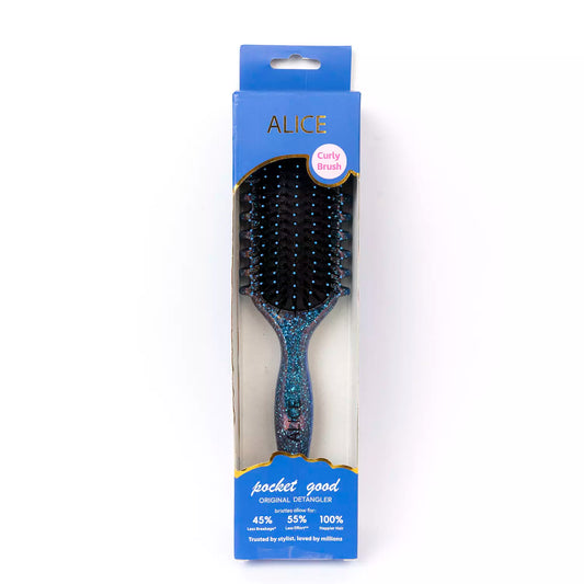 ALICE Glitter curly brush Blue