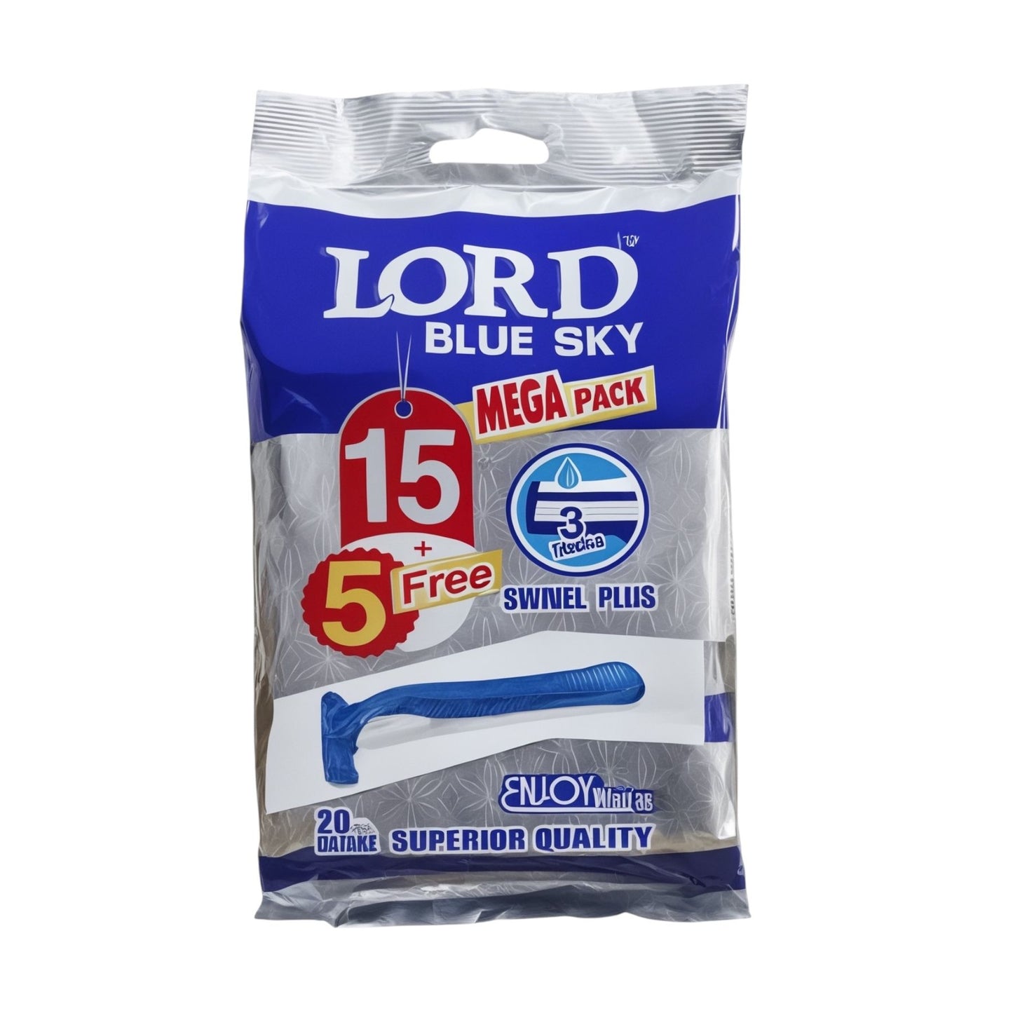 Blue Sky Lord 3-blade shaver with moisturizing strip - 20 shavers per pack